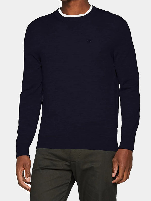 Armani Exchange Maglione Uomo In Pura Lana Blu