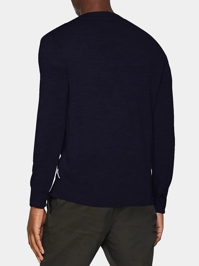 Armani Exchange Maglione Uomo In Pura Lana Blu