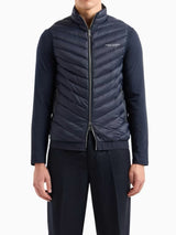 Armani Exchange Piumino Smanicato Imbottito Double Face Blu