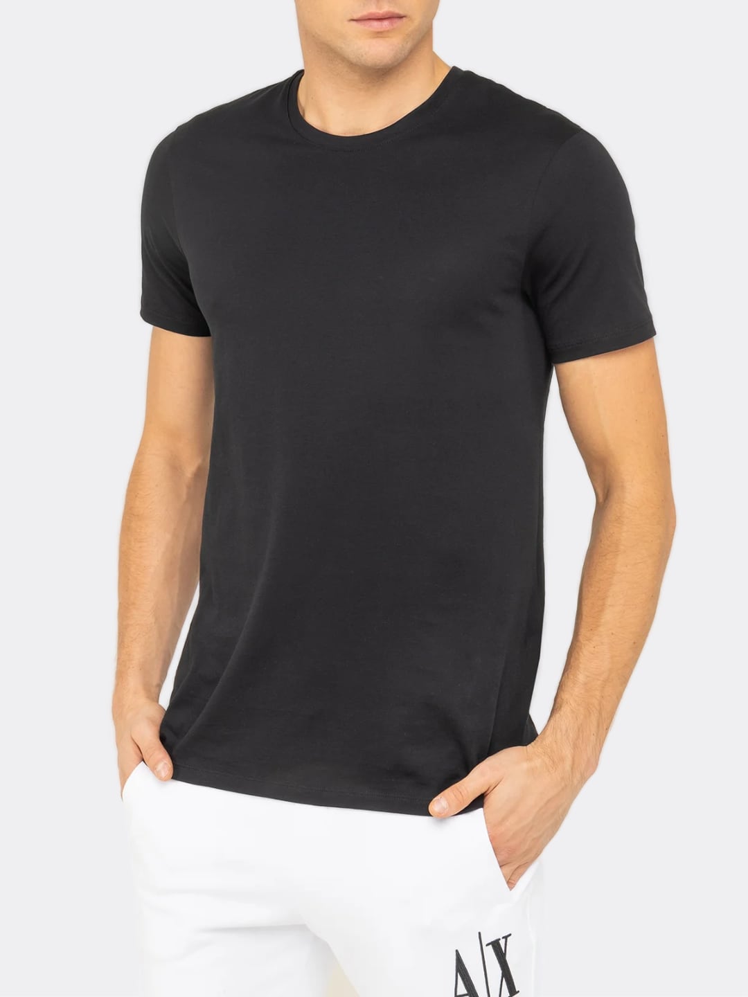 Armani Exchange T-shirt Basica Slim Fit Girocollo Nero