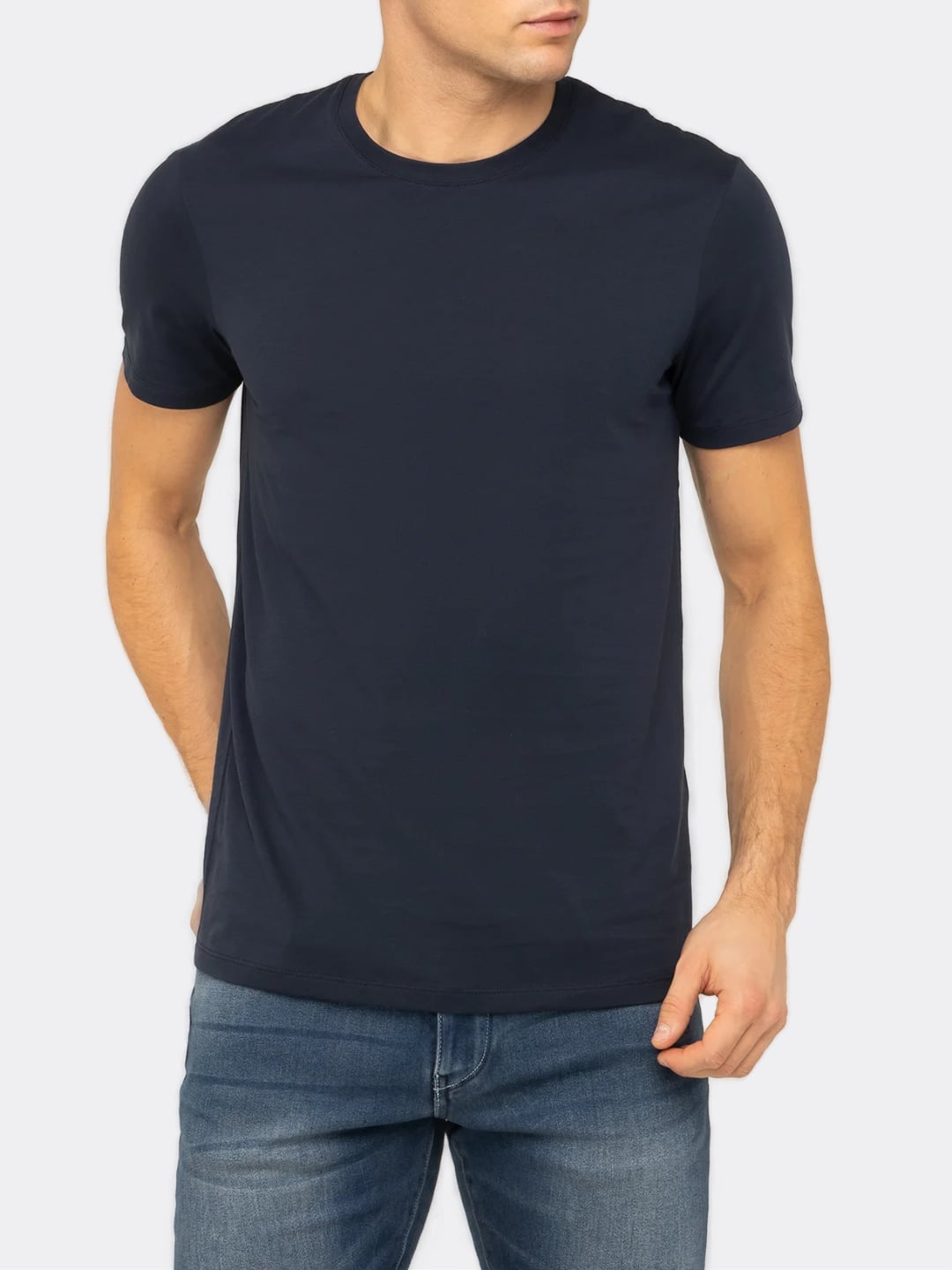 Armani Exchange T-shirt Basica Slim Fit Girocollo Blu Navy