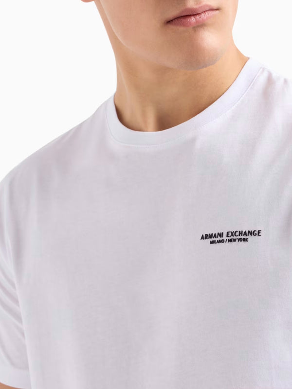 Armani Exchange T-shirt Regular Fit In Jersey Bianco