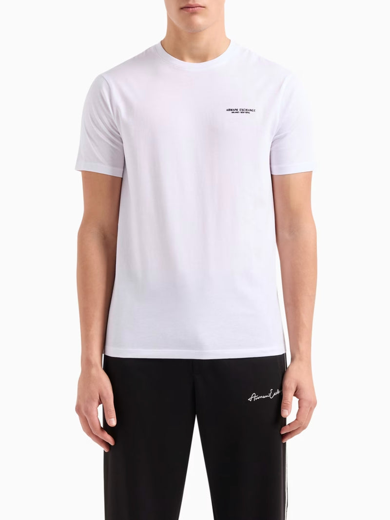 Armani Exchange T-shirt Regular Fit In Jersey Bianco