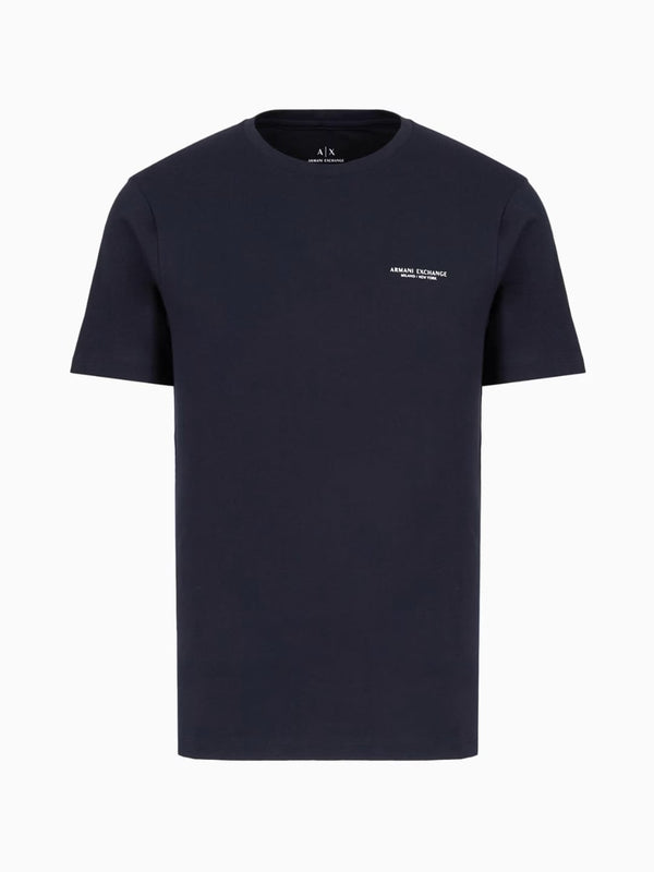 Armani Exchange T-shirt Regular Fit In Jersey Blu Navy