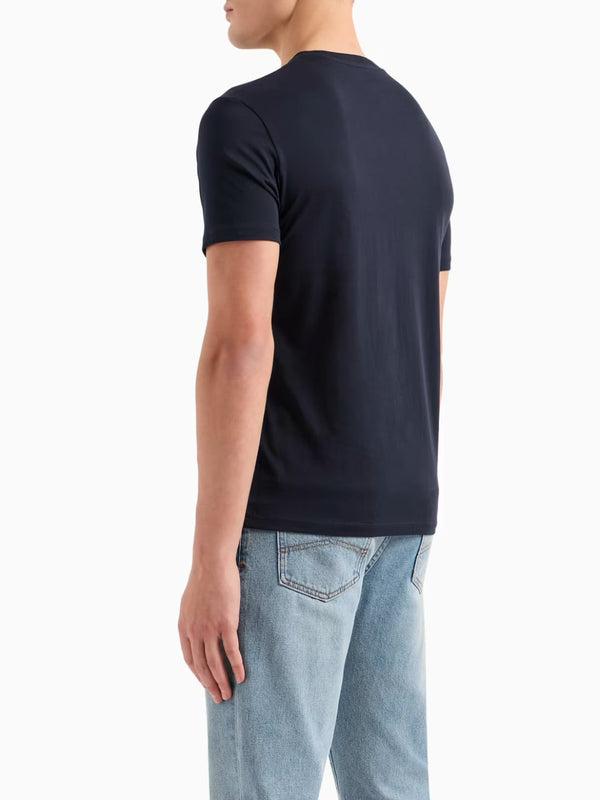 Armani Exchange T-shirt Regular Fit In Jersey Blu Navy