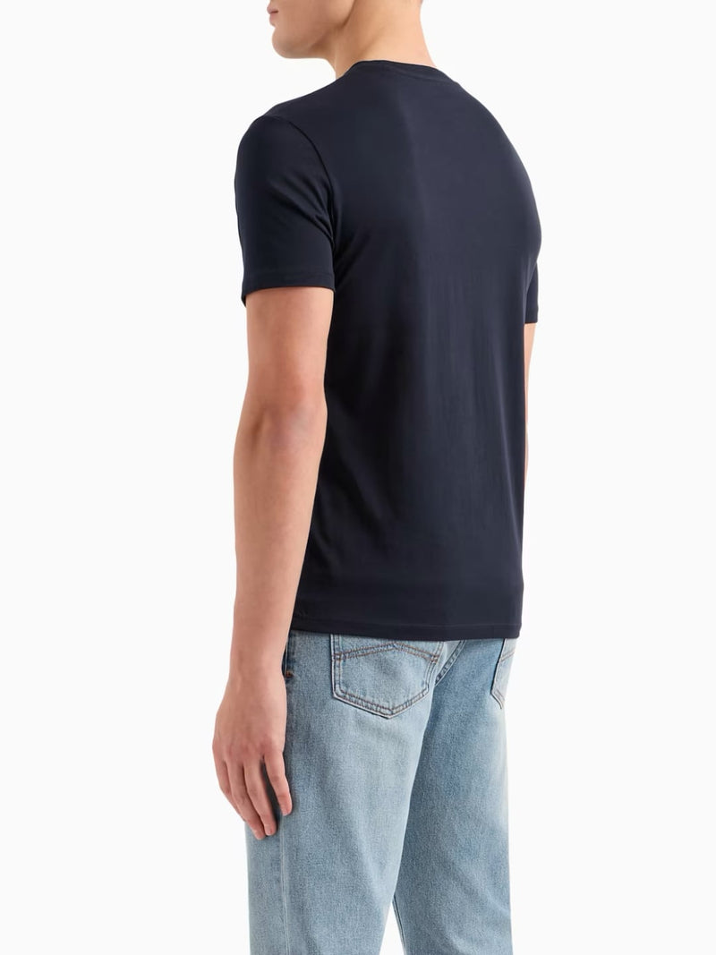 Armani Exchange T-shirt Regular Fit In Jersey Blu Navy