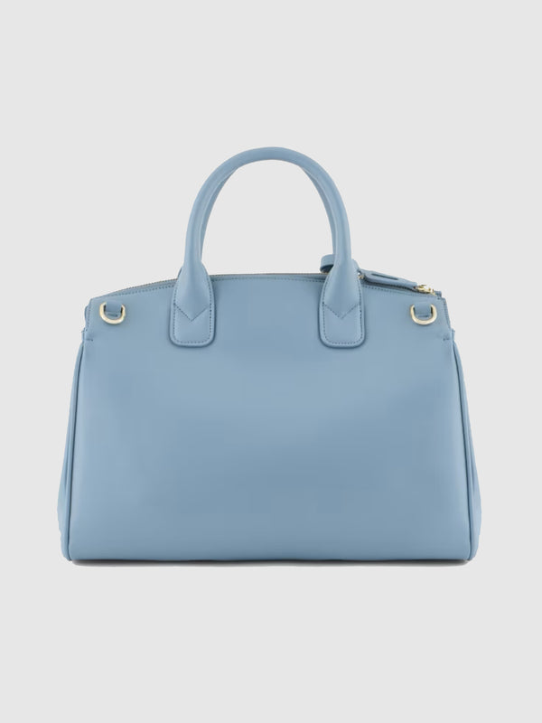 Armani Exchange Borsa A Mano Bauletto Grande Con Lucchetto E Dettagli In Metallo Asv Azzurro