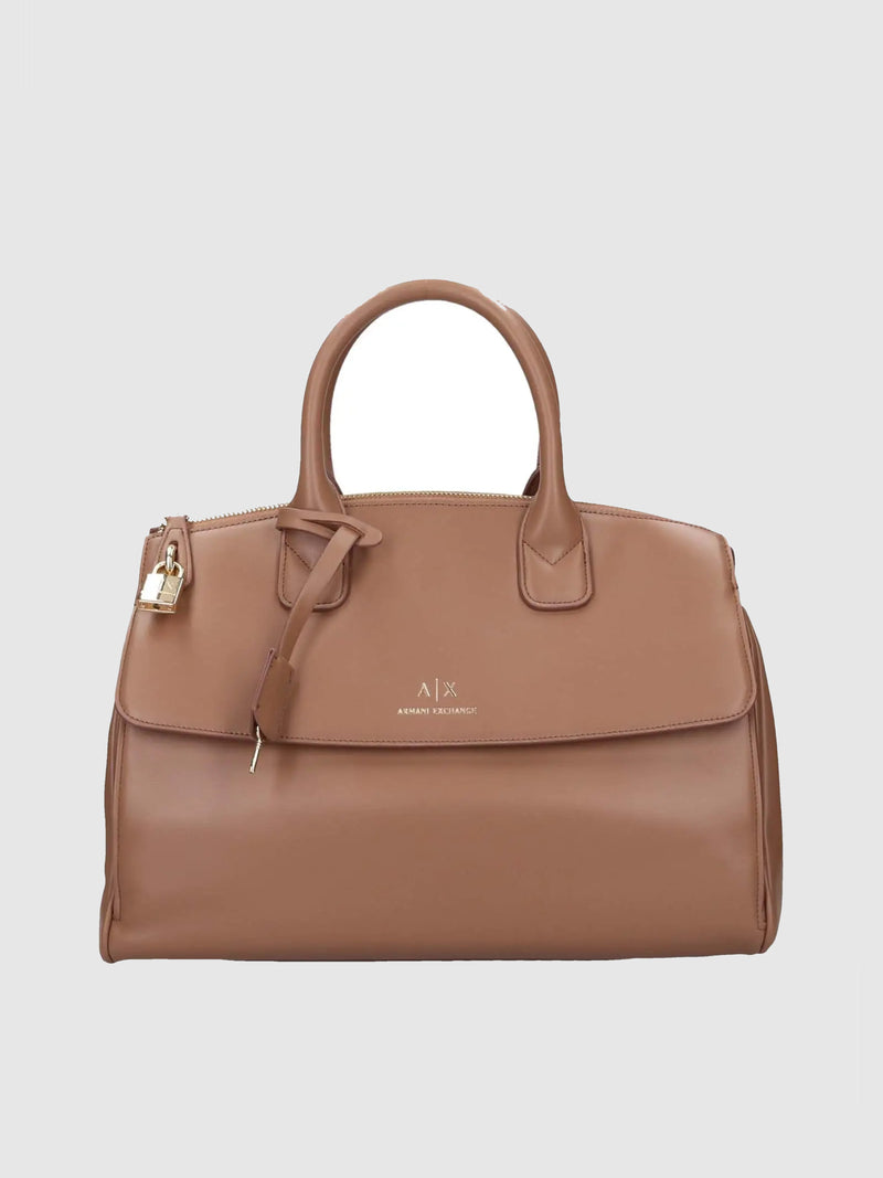 Armani Exchange Borsa A Mano Bauletto Small Con Lucchetto E Dettagli In Metallo Asv Cuoio