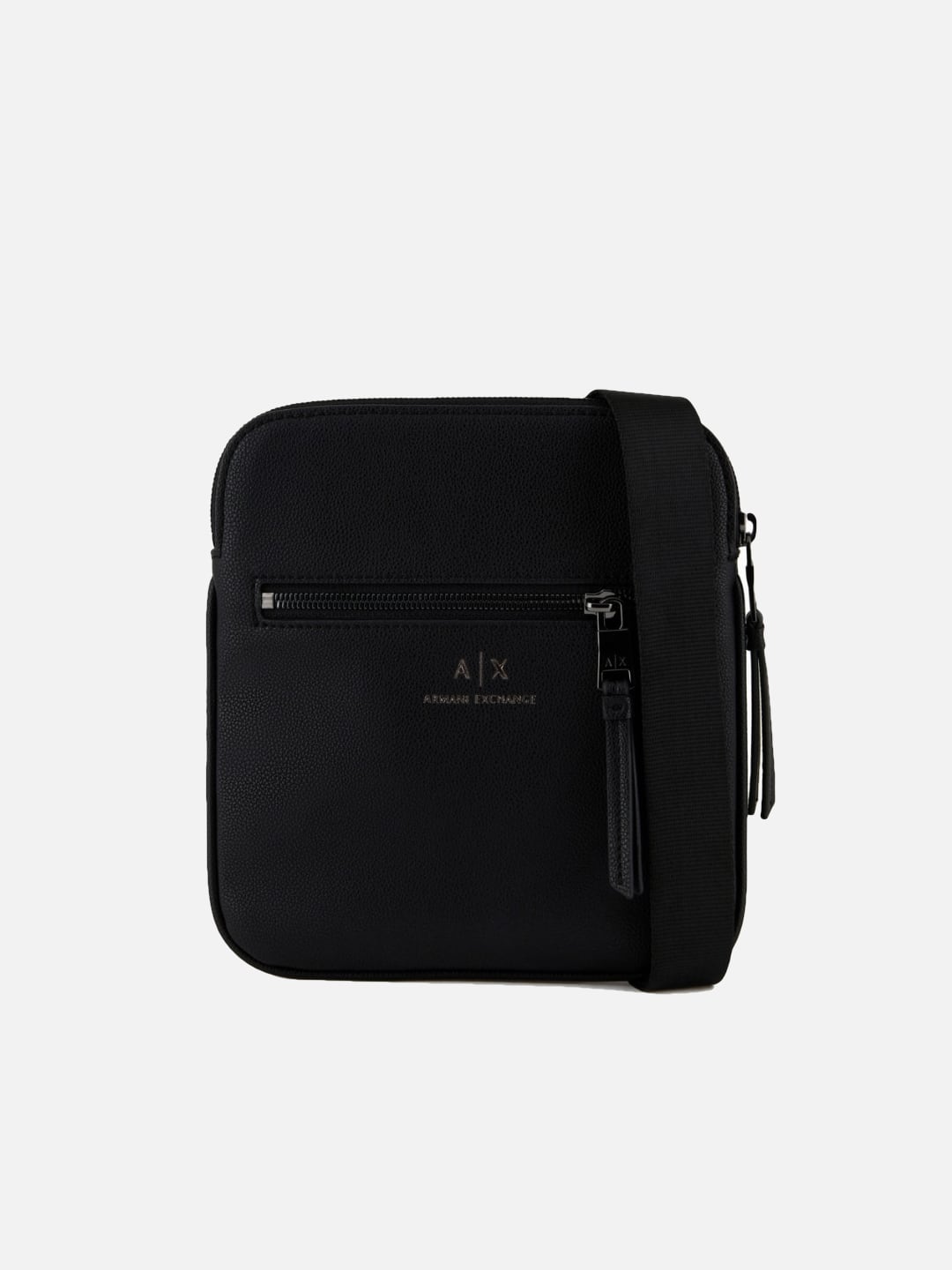 Armani Exchange Tracolla Flat Semi-Rigida con Tasca Esterna Nero