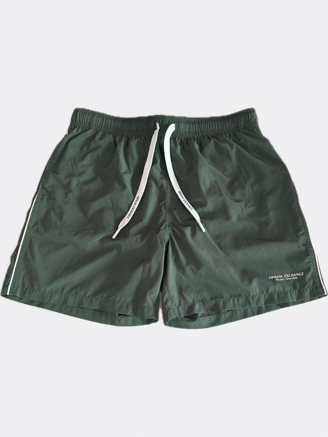 Armani Exchange Boxer da mare in tessuto con logo Verde