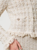 Twinset Giacca in maglia jacquard lurex Neve Oro