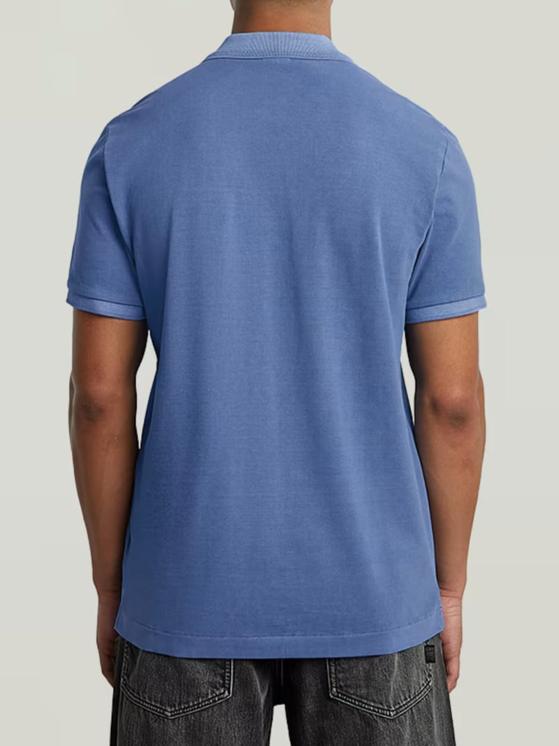 G-Star Polo Dunda Overdyed Slim Blu Medio