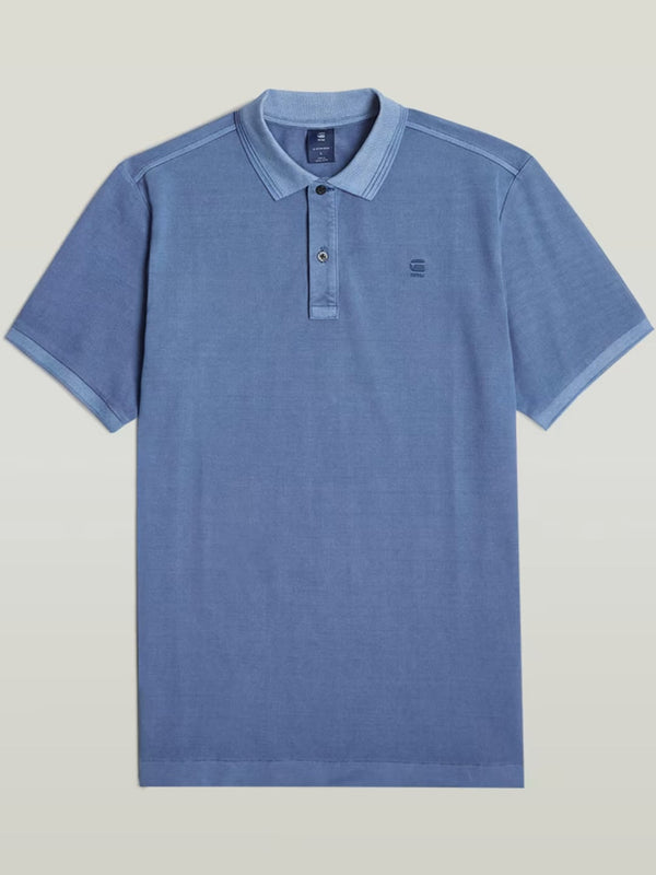 G-Star Polo Dunda Overdyed Slim Blu Medio