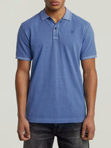 G-Star Polo Dunda Overdyed Slim Blu Medio
