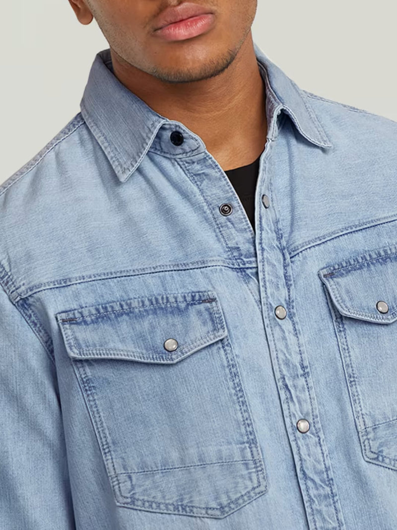 G-Star Camicia Slim Denim Blu Chiaro