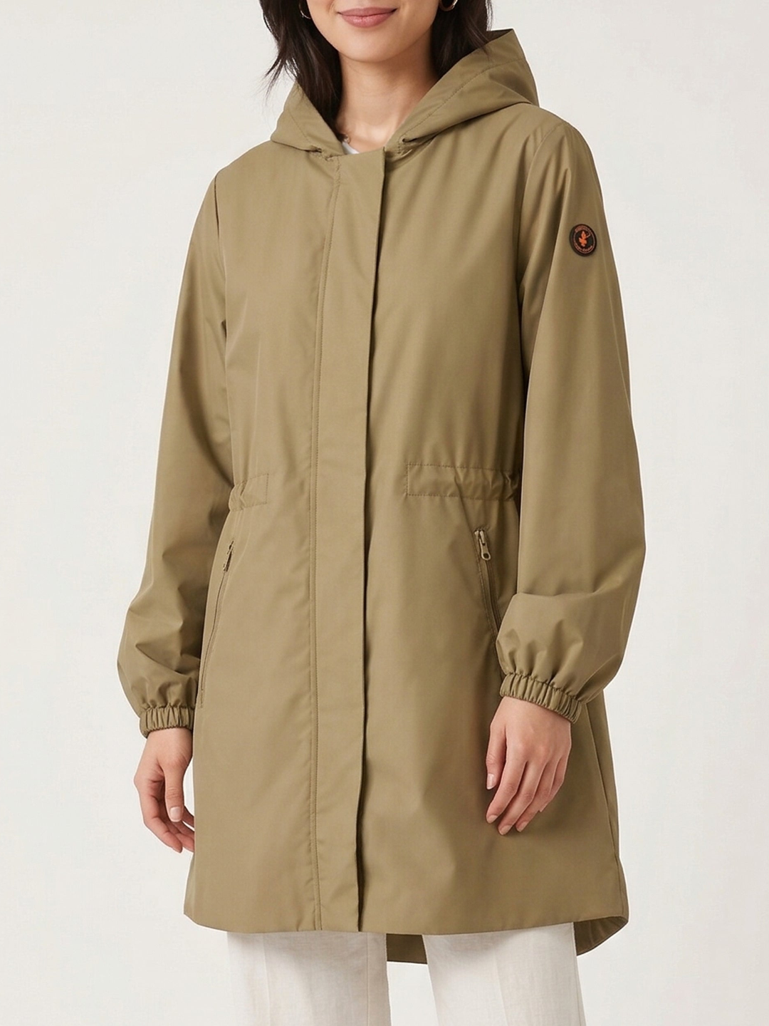 Save The Duck Cappotto Con Cappuccio Fleur Da Donna In Marrone Kaki