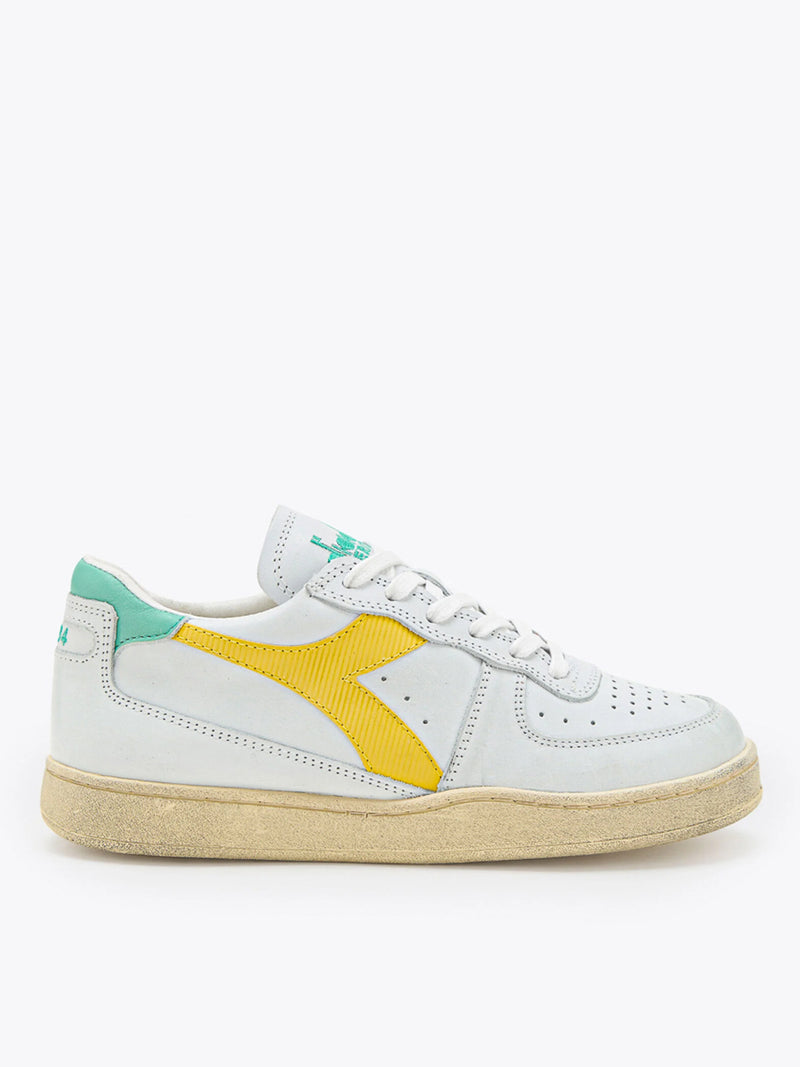 Sneaker Bassa Mi Basket Low Used White Yellow Unisex