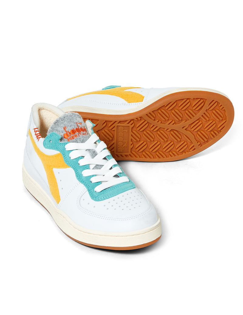 Sneaker Bassa Mi Basket Row Cut Tennis White Banana Uomo