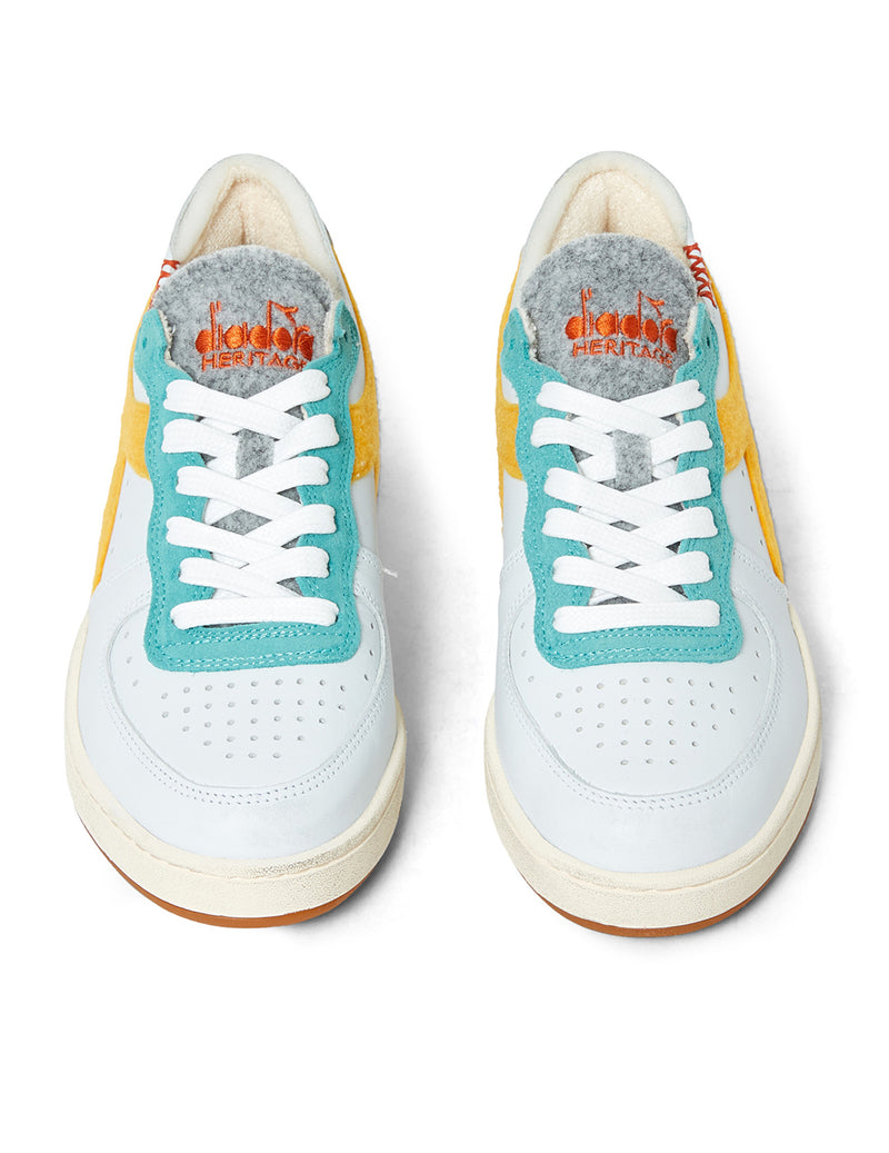 Sneaker Bassa Mi Basket Row Cut Tennis White Banana Uomo