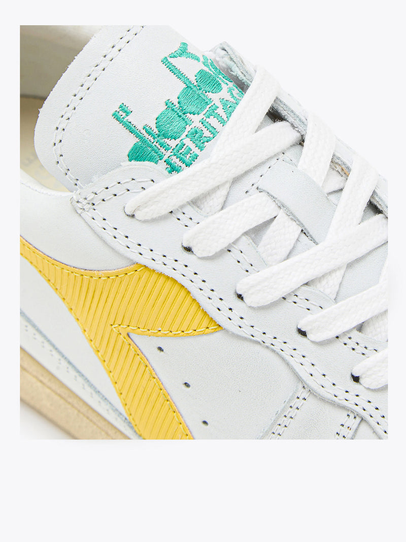 Sneaker Bassa Mi Basket Low Used White Yellow Unisex