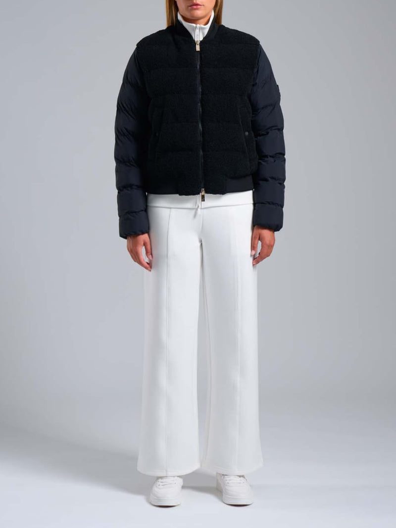 Bomber Ibrido in Teddy Edna Nero