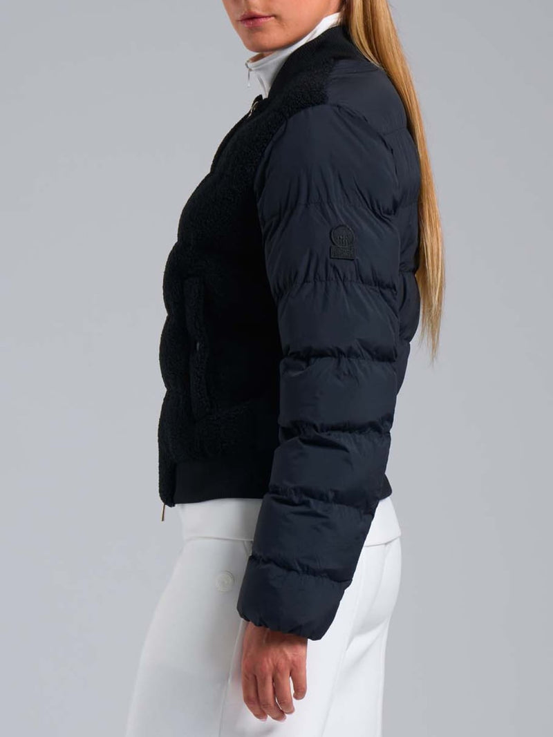 Bomber Ibrido in Teddy Edna Nero