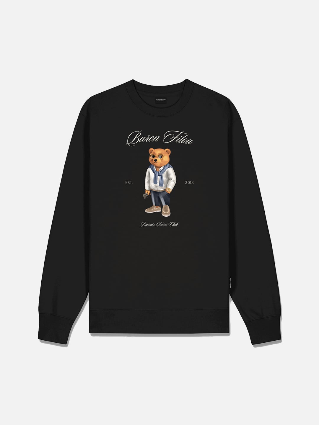 Felpa Girocollo Uomo in Cotone Organico Filou 152 Nero