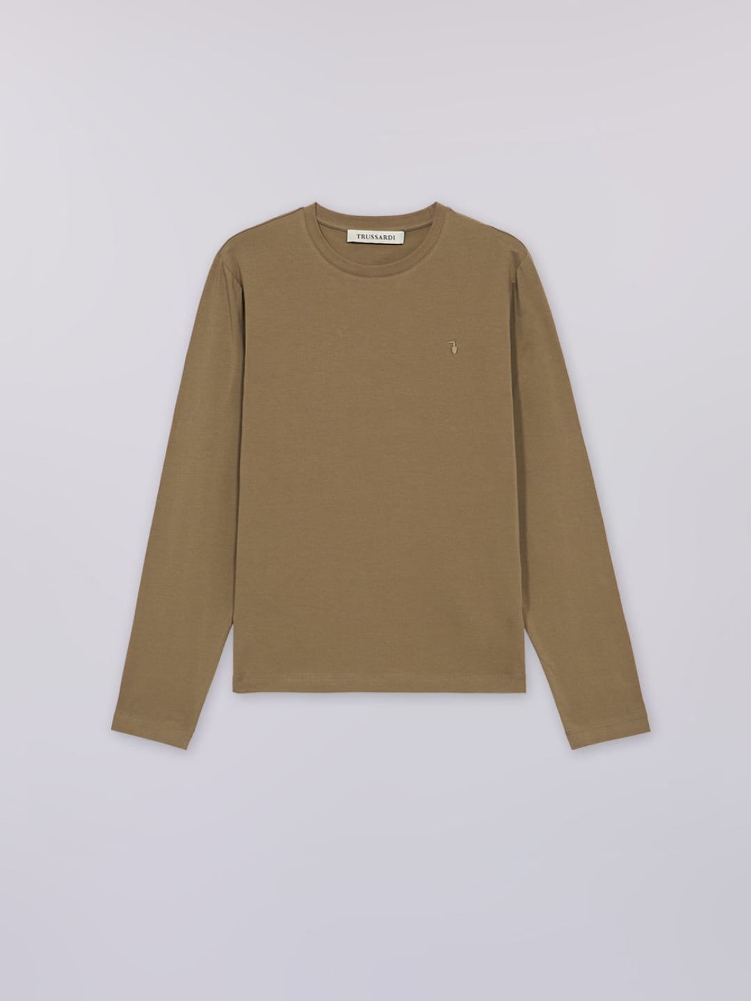 Trussardi T-shirt slim fit in jersey a maniche lunghe Verde