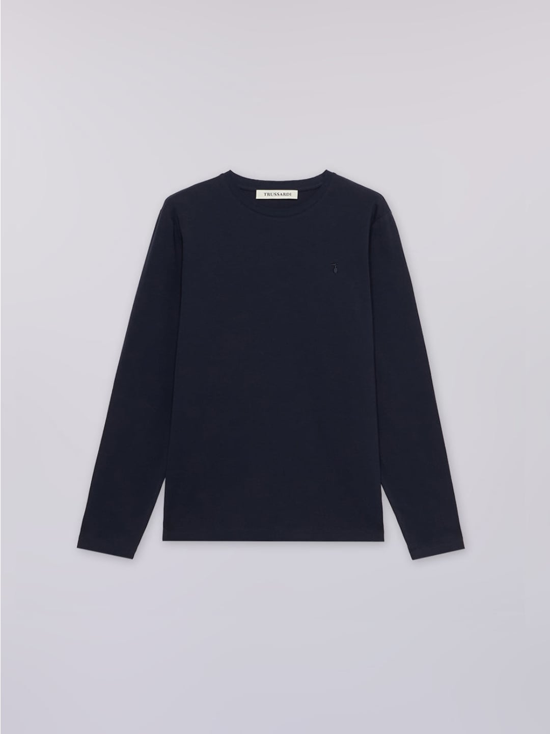 Trussardi T-shirt slim fit in jersey a maniche lunghe Blu Navy