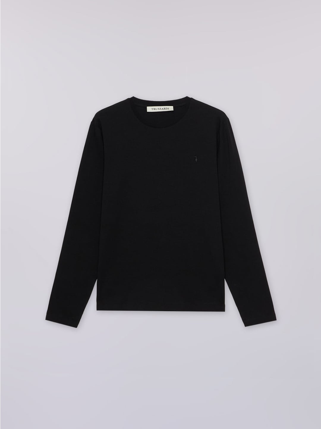 Trussardi T-shirt slim fit in jersey a maniche lunghe Nero