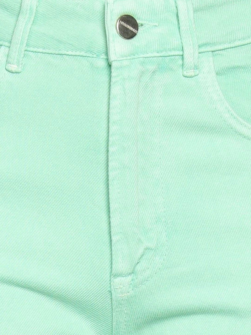 Hinnominate Pantalone in bull denim Mom Fit Verde Maldive