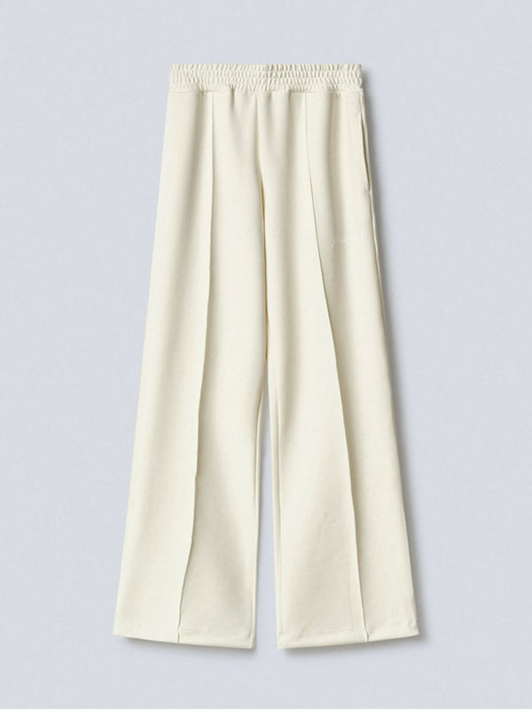 Hinnominate Pantalone In Modal Con Nervature e Coulisse al Fondo Off White