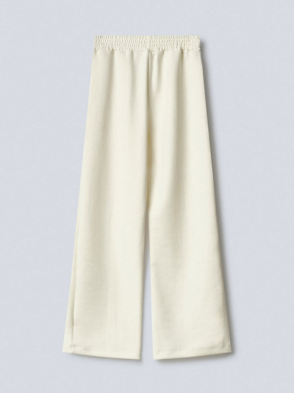 Hinnominate Pantalone In Modal Con Nervature e Coulisse al Fondo Off White