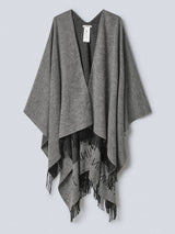 Hinnominate Poncho Con Frange Grigio Melange