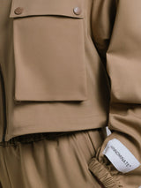 Hinnominate Giubbino Cappuccio All Zip con Tasconi Tortora