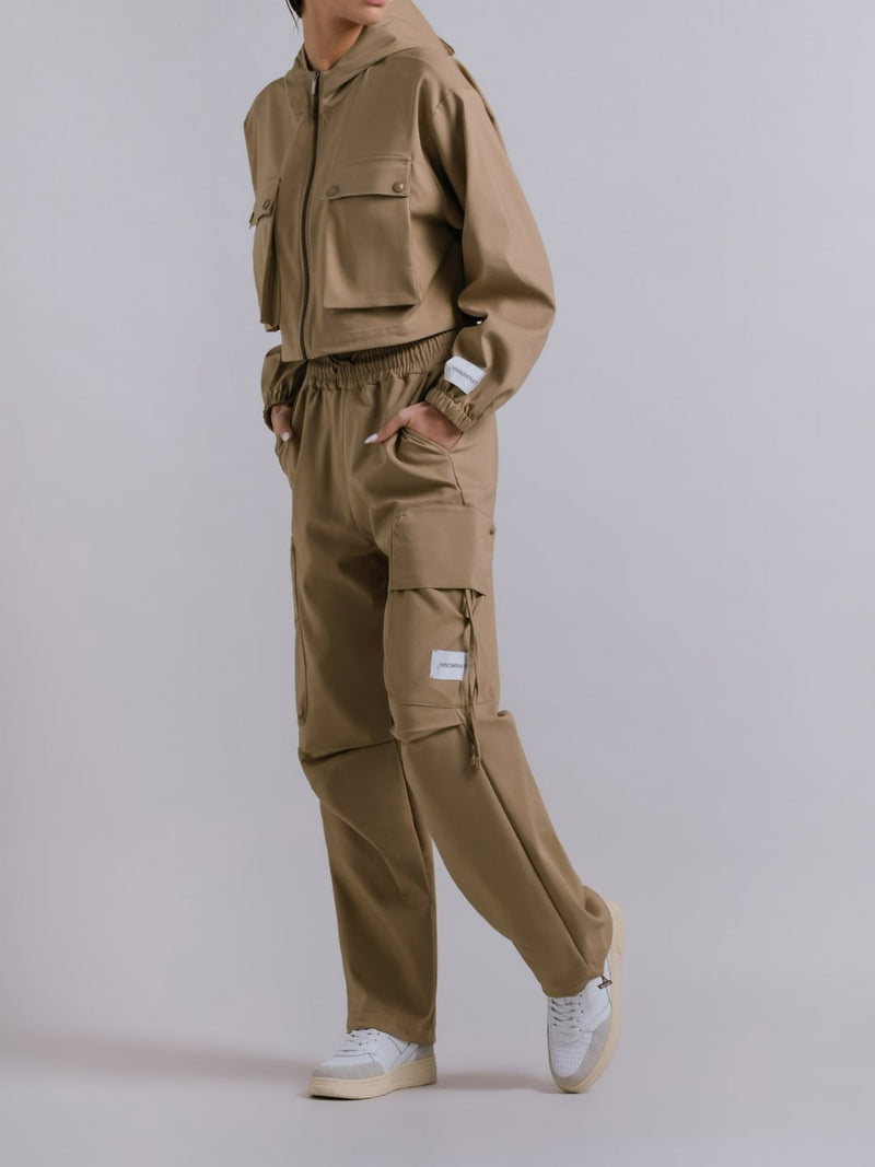 Hinnominate Giubbino Cappuccio All Zip con Tasconi Tortora
