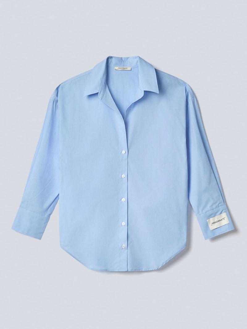 Hinnominate Camicia In Cotone Con Etichetta Azzurro