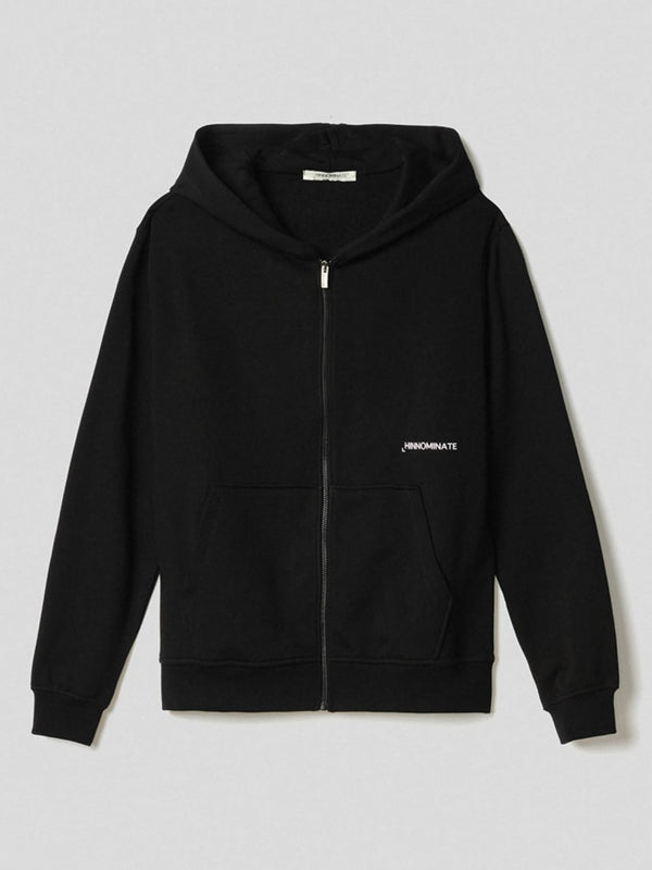 Hinnominate Felpa cappuccio basica full zip Nero
