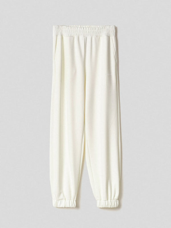 Hinnominate Pantalone in modal basico con elastico al fondo Off White