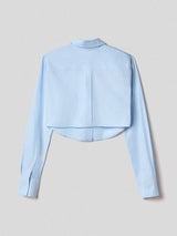 Hinnominate Camicia corta in cotone con fondo stondato Azzurro