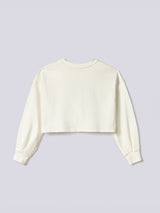 Hinnominate Felpa girocollo Crop over con stampa grafica Off White