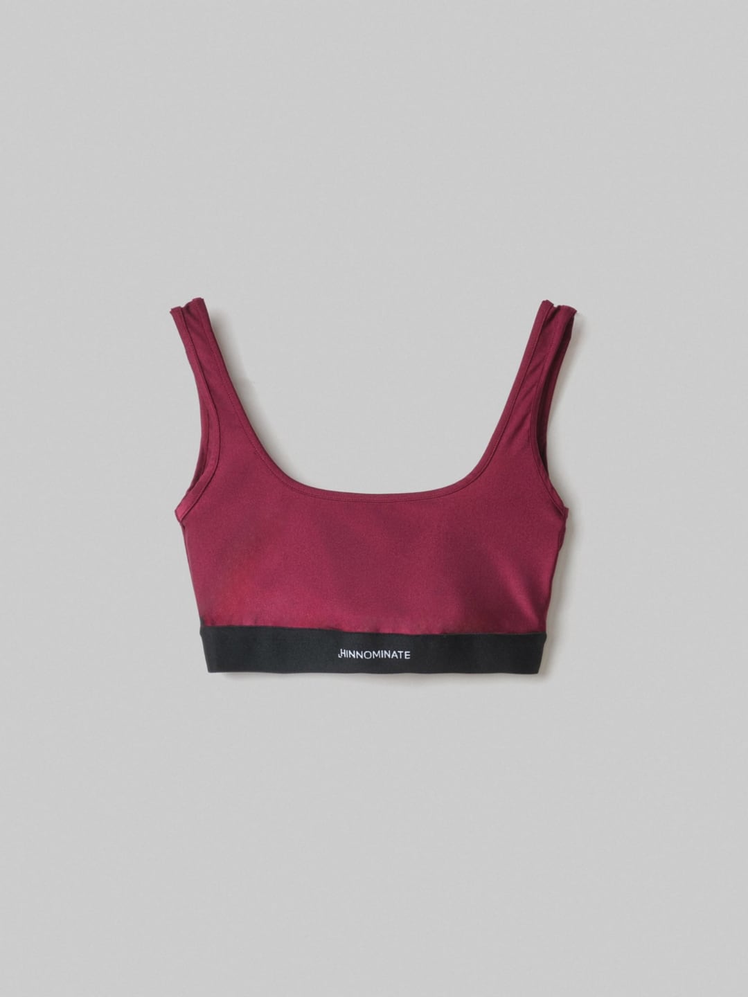 Hinnominate Top In Lycra Lucida Con Elastico Logato In Contrasto Bordeaux