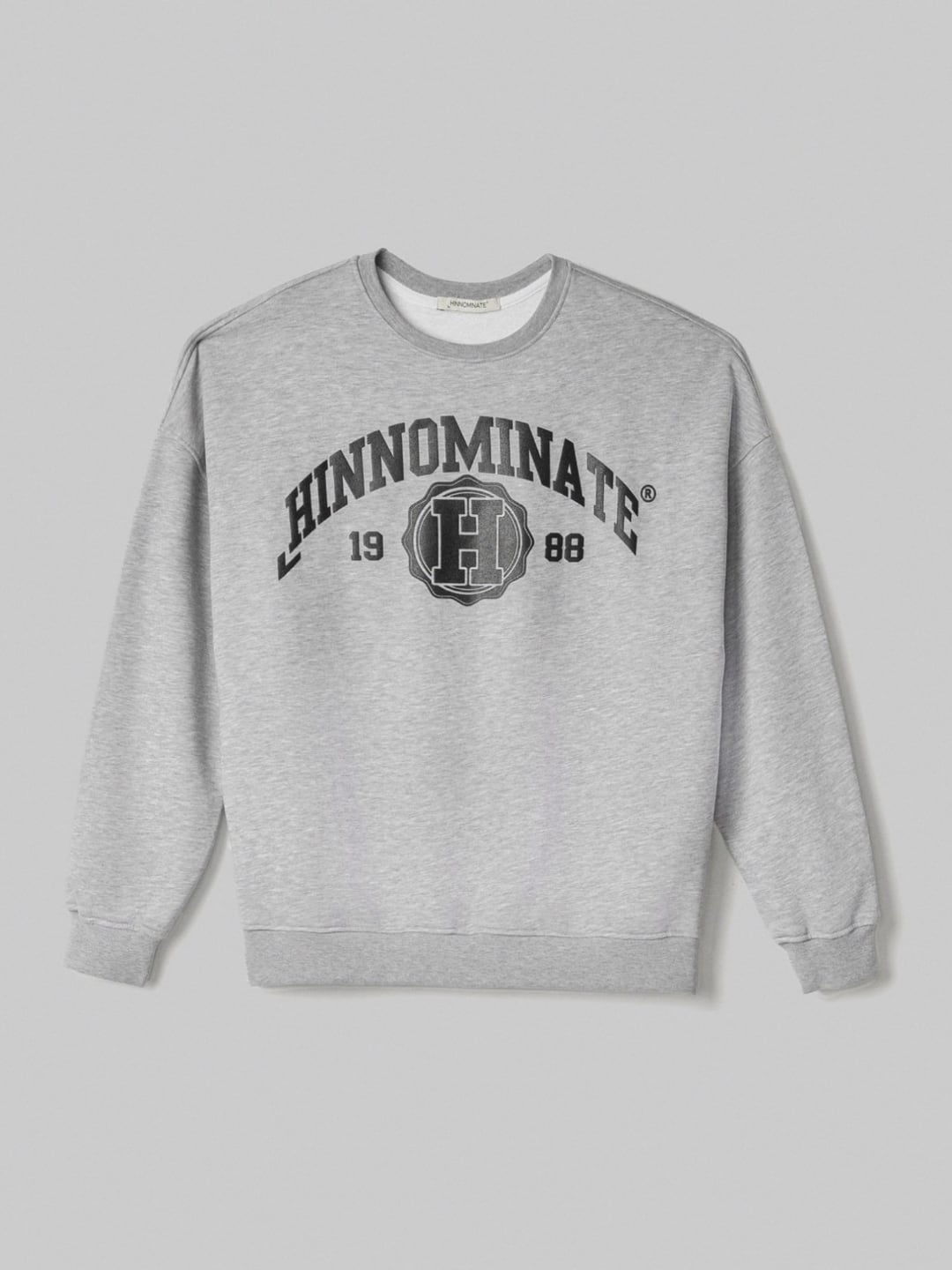 Hinnominate Felpa Paricollo Over College Grigio Melange