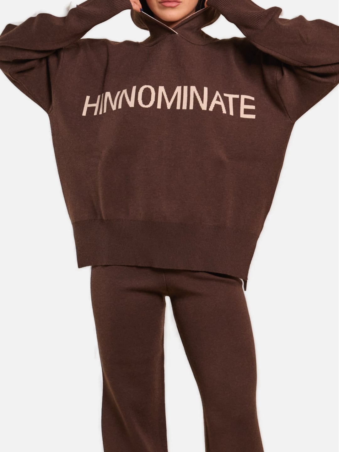 Hinnominate Maglia Cappuccio Con Bande In Contrasto, Logo In Punto Rovescio E Buchi Ai Polsi Moro