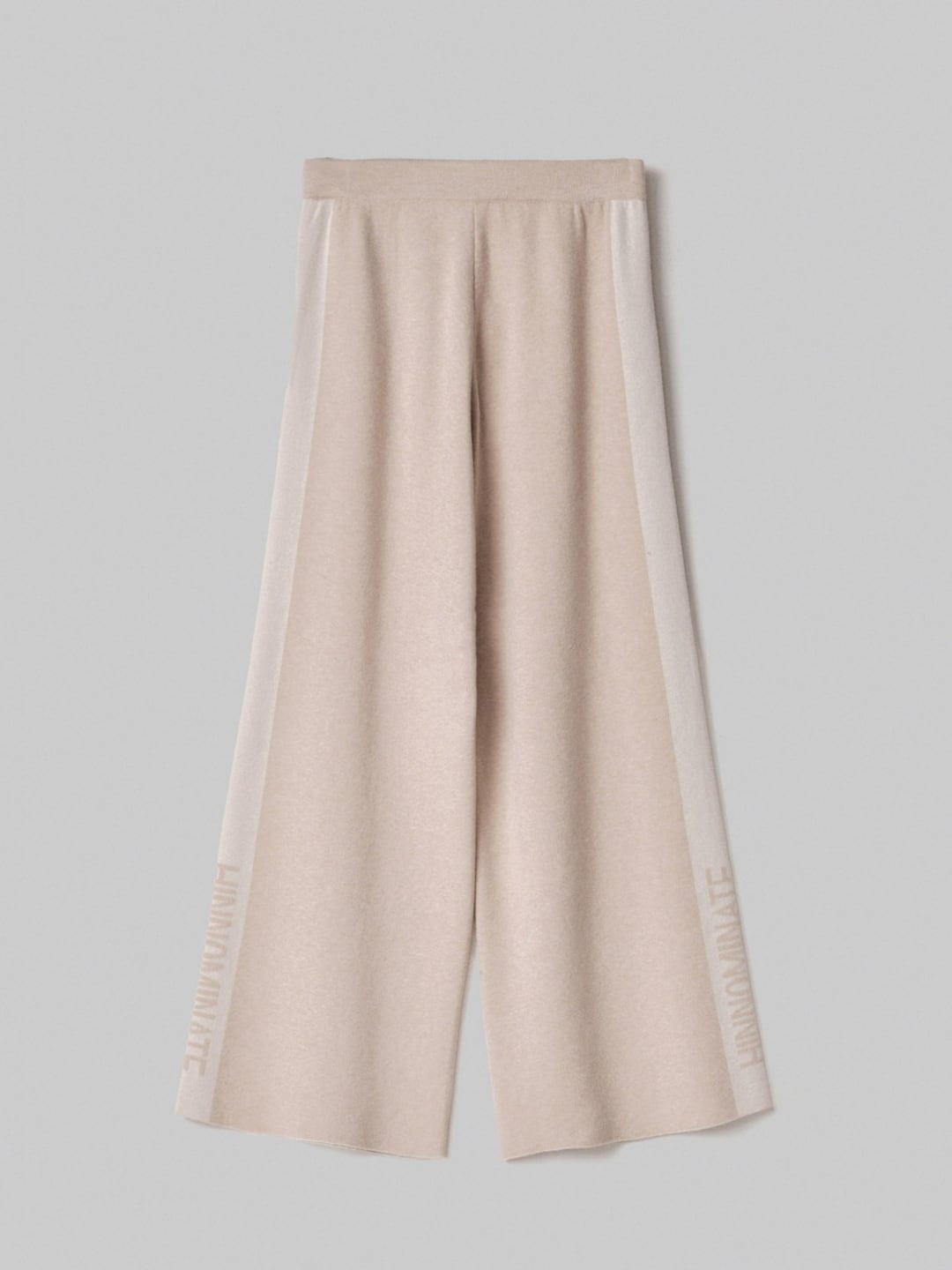 Hinnominate Pantalone In Maglia A Palazzo Con Bande In Contrasto E Logo In Punto Rovescio Beige Sand