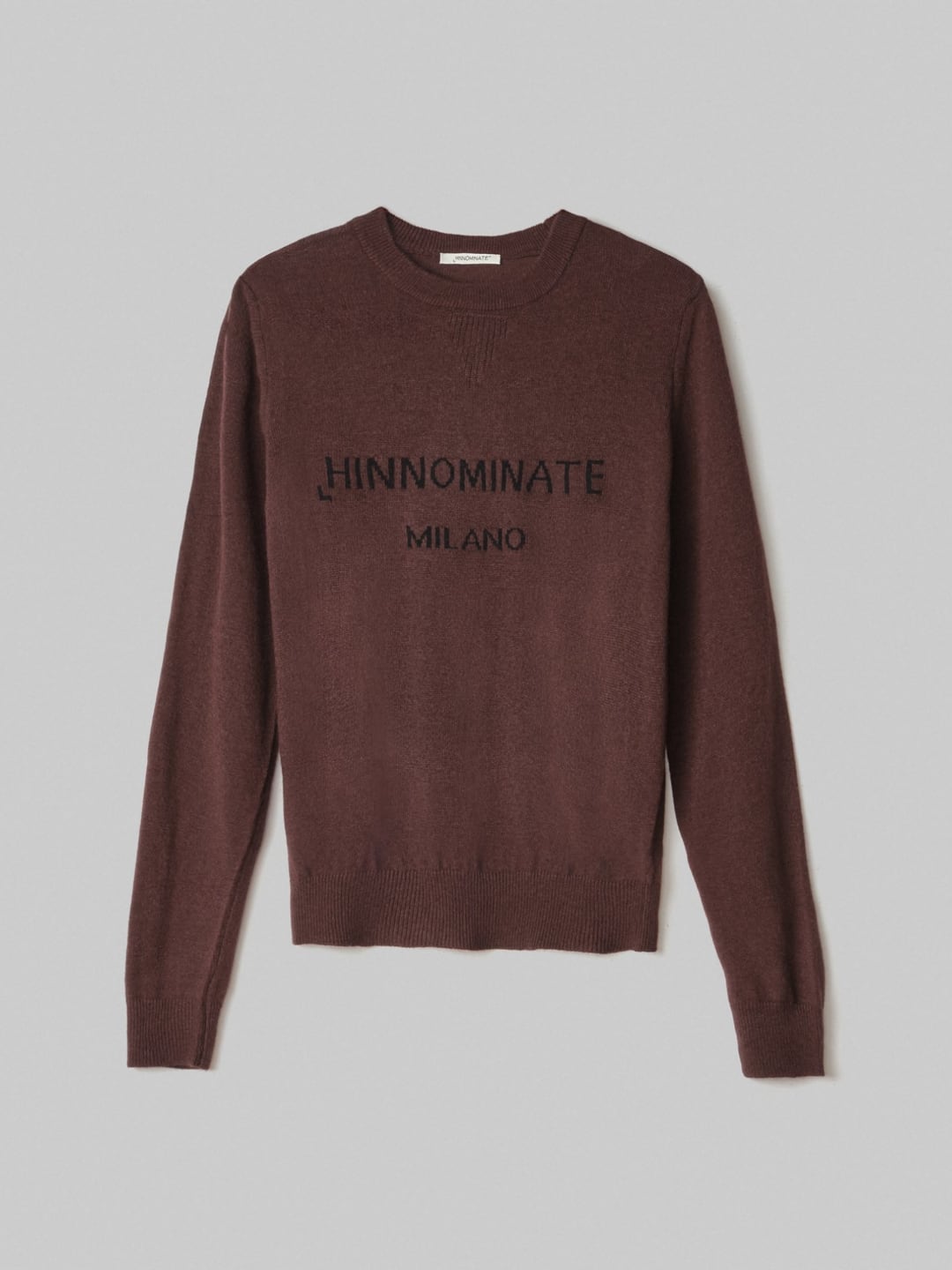 Hinnominate Maglia Paricollo con Intarsio in Misto Cachemire Moro