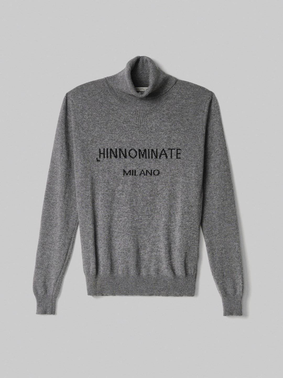 Hinnominate Maglia Dolcevita Con Intarsio In Cashmere  Grigio Melange