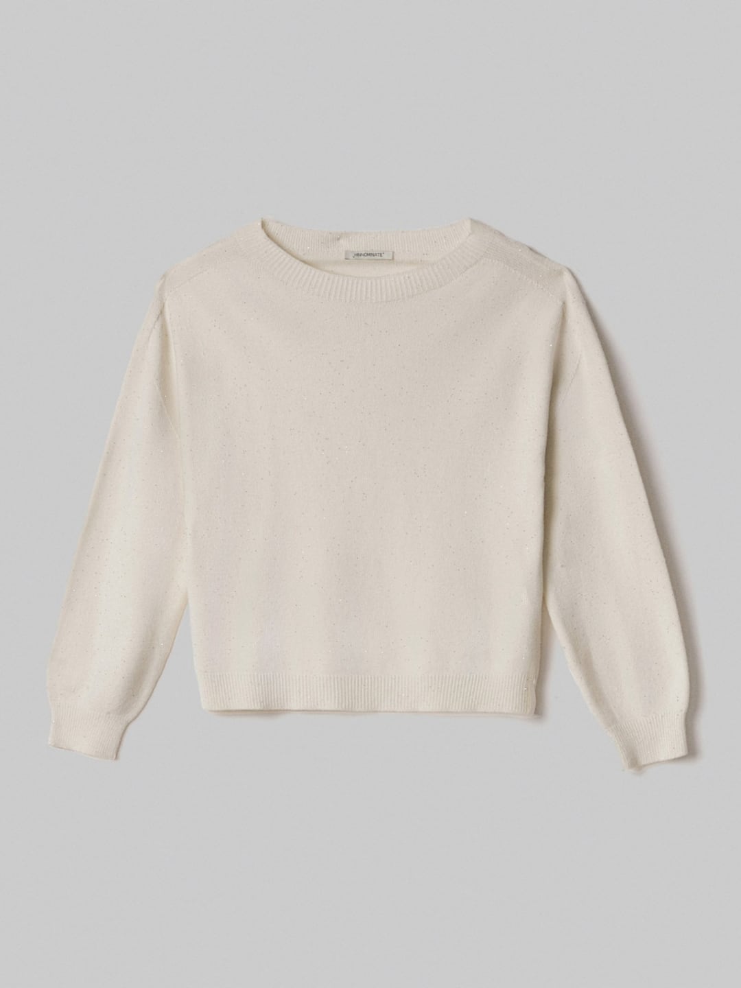 Hinnominate Maglia Paricollo In Maglia Con Paillettes Bianco Burro