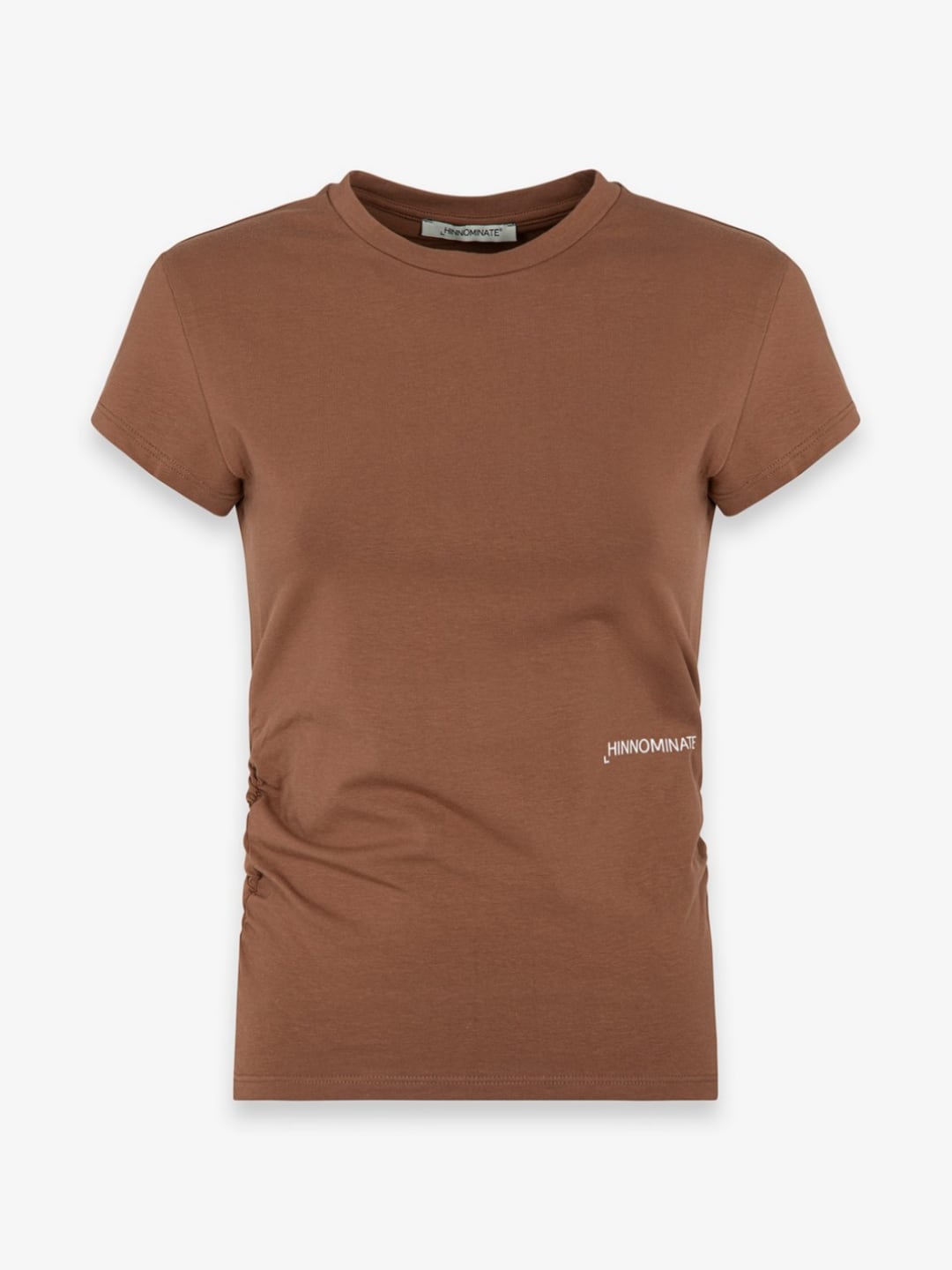 Hinnominate T-Shirt In Bielastico Con Fianchi Arricciati Marrone Moka