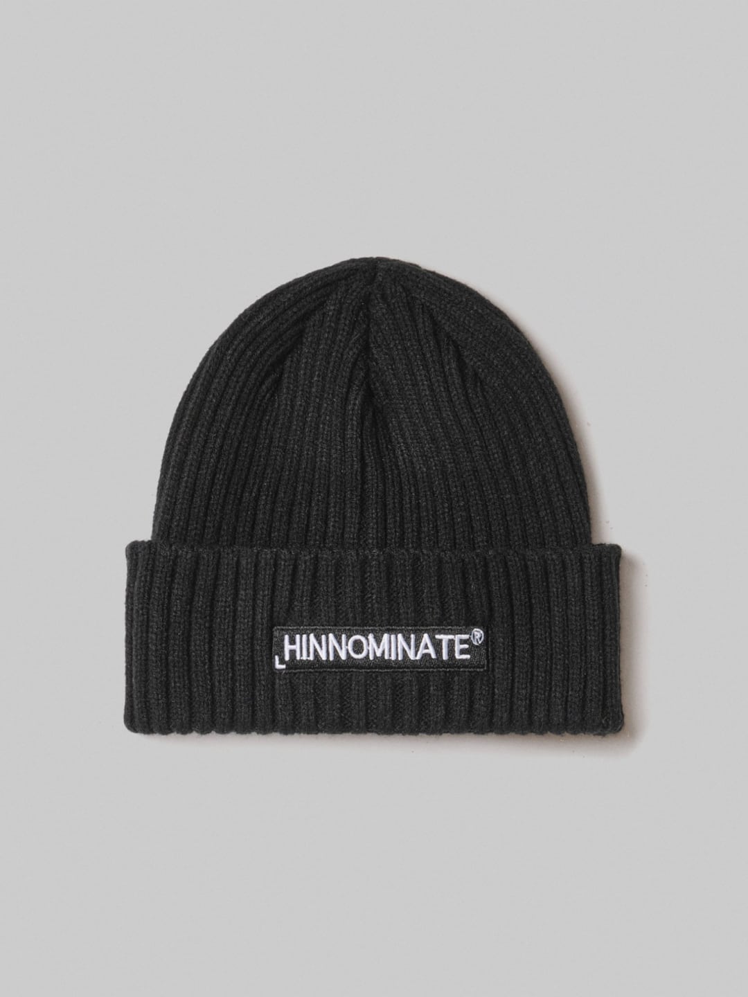 Hinnominate Berretto con Patch sul Davanti Nero